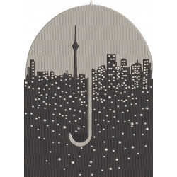City Nightscape Umbrella Art